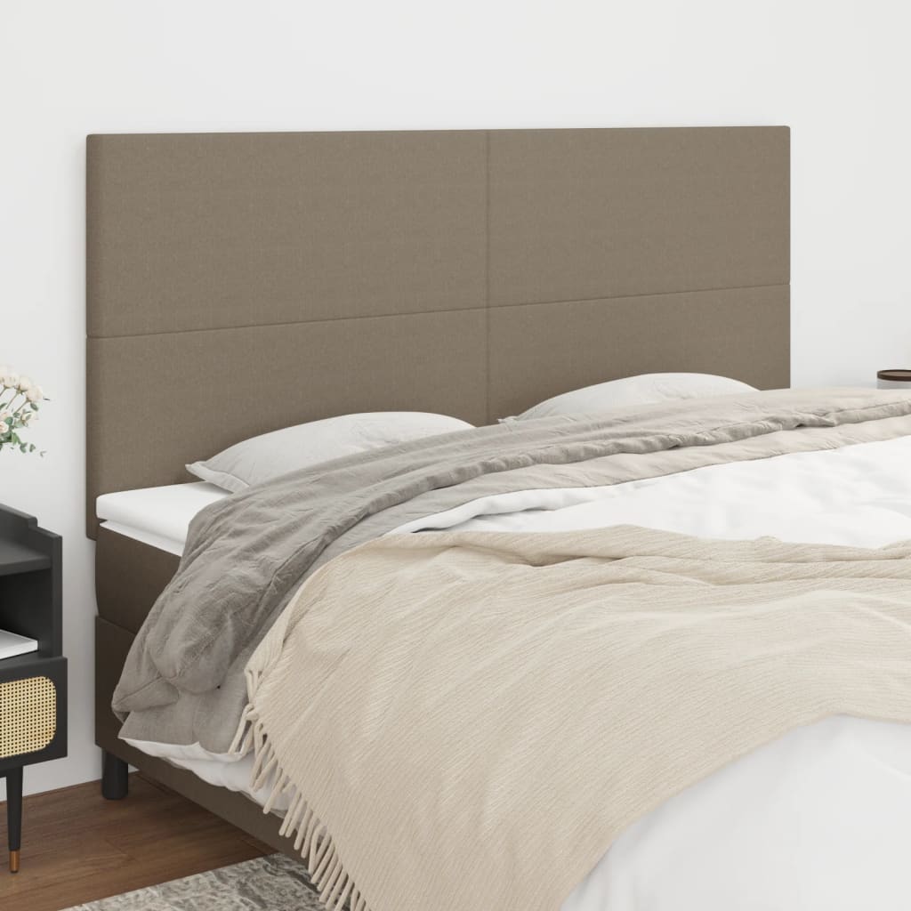 Vidaxl Zagłówki Do Łóżka, 4 Szt., Taupe, 90X5X78/88 Cm, Tkanina
