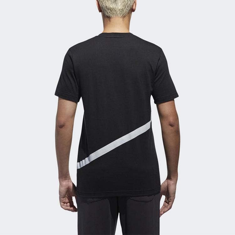 adidas Originals Trefoil Grid Logo Print Спортивная футболка с круглым вырезом с короткими рукавами Мужские топы Черный CW5173
