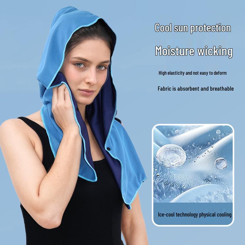 Cooling Headband Towel - Quick-Drying, Sweat-Absorbent with Button, for Men & Women, Outdoor Use, Patterned Ice Towel
