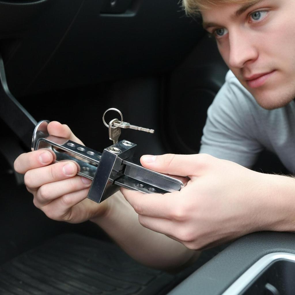 Автомобильный противоугонный замок на педаль тормоза и сцепления, портативный, регулируемый, универсальный, инструмент для обеспечения безопасности автомобиля, автомобильный безопасный замок на педаль тормоза и сцепления для автомобиля