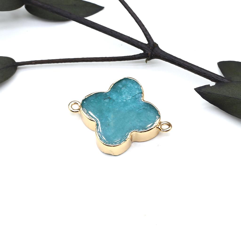 Necklace Connector Natural Stone Lapis Lazuli/Labradorite Quadrangle Connector For Jewelry Making DIY Necklace Bracelet Accessor