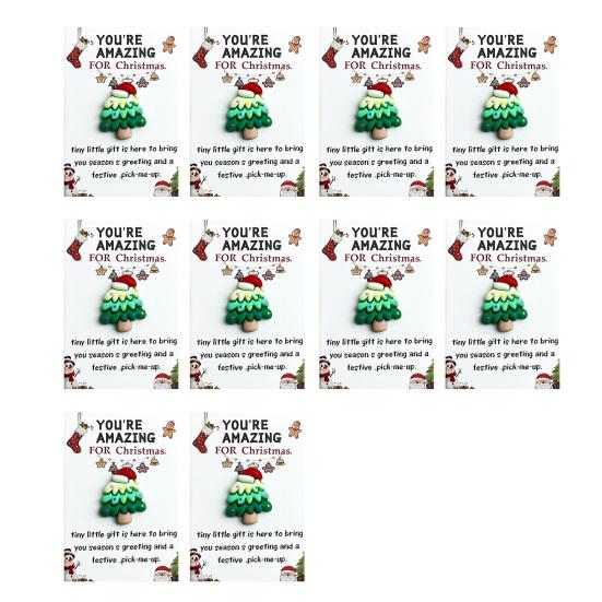 10 Sets Christmas Pocket Hug Gifts Mini Resin Positive Pocket Hug Token with Encouragement Card Appreciation Gifts for Coworker