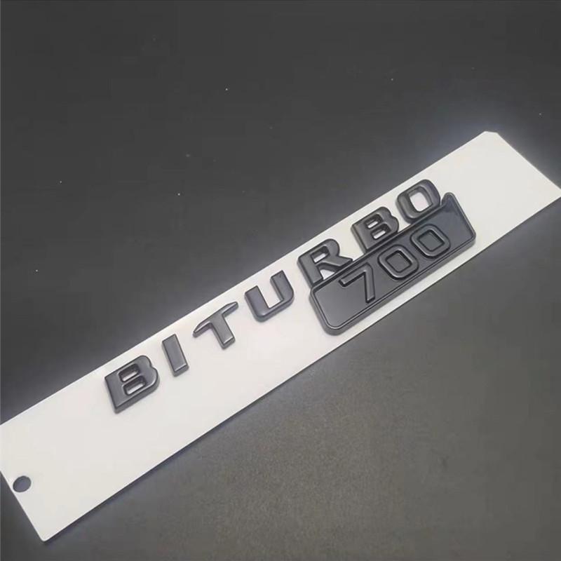 AATB1 Car ABS BITURBO 700 800 900 Logo Side Fender Trunk Body Badge Emblem Decals Sticker For Benz Brabus G Class G700 G800 G900 W463