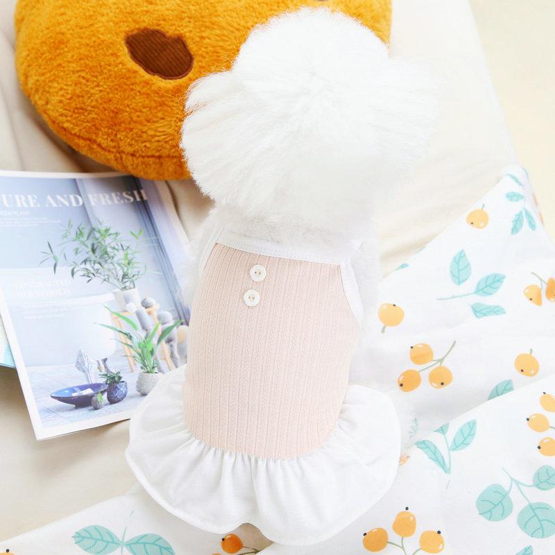 Новинка 2024 года, одежда для собак, необычная юбка с лямкой на пуговицах, весенне-летняя одежда для щенков, одежда для маленьких и средних собак