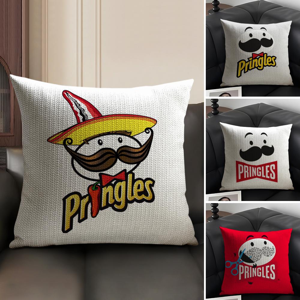 Классическая наволочка P-Pringles Летняя дышащая льняная органическая ткань Двусторонняя печать Наволочка для диванной подушки Домашний декор
