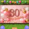 2D Фотофон для 30-летия Розово-золотой Шар и Конфетти Вечеринка Фон