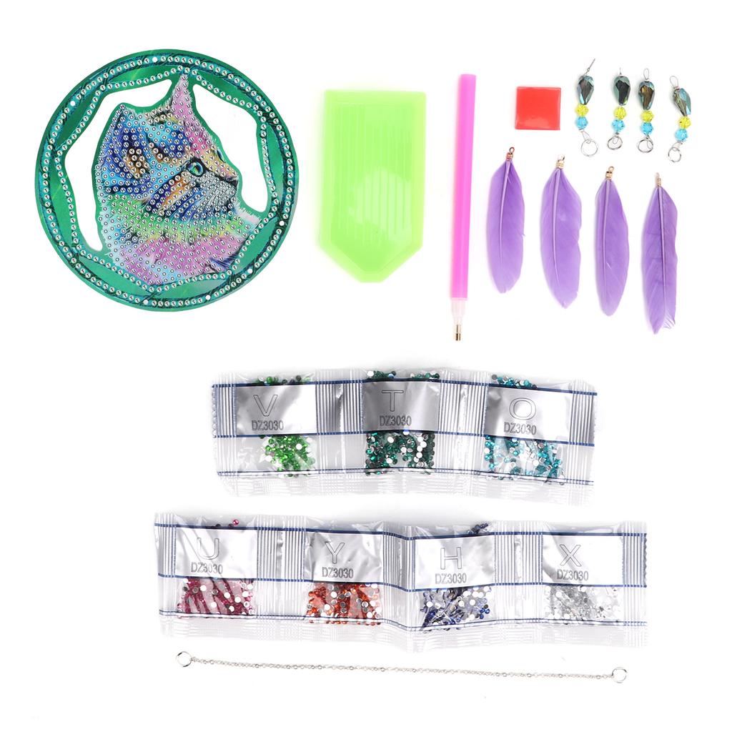 Dreamcatcher Pendants Simple Operation Cute Cat Appearance Beautiful Practical DIY 5D Dreamcatcher