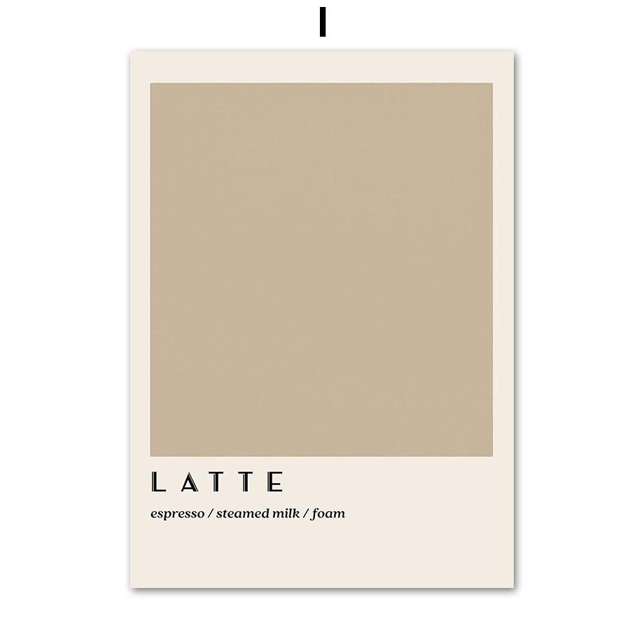 Абстрактная линия кофе Определение Coffea Arabica Wall Art Холст Картины Плакаты и принты Настенные картины Кафе-бар Кухонный декор