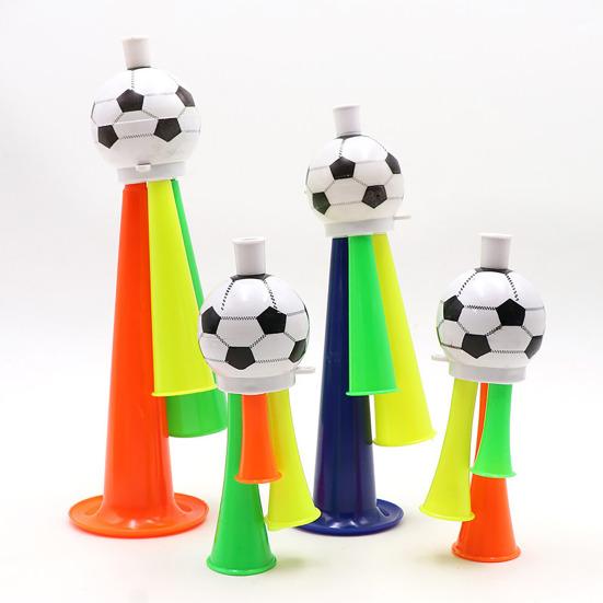 6Pcs Football Trumpet Toy Loud Sound Soccer Horn Plastic Stadium Horn Noise Maker Cheering Toy School Sporting Events Party Favors