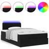 VidaXL Lit ottoman avec matelas et LED noir 120x190 cm velours 3312682