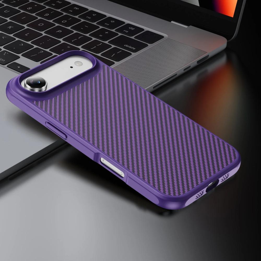 Чехол для телефона из углеродного волокна с текстурой, похожей на кожу, для IPhone 17 Air 16E 15 14 13 12 Pro Max Plus 11 XR, противоударная защитная задняя крышка