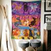 Cat Warrior Wall Tapestry Aesthetic Wall Hanging Printed Fabric Blanket Decorative Tapestries for Bedroom Living Room Home Decor