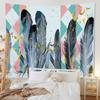 Bedroom Living Room Tapestry Home Decor Pink Feather Tapestry Feather Print Tapestry Background Decor