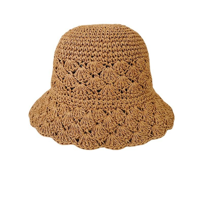 Полая соломенная шляпа женская пляжная летняя шляпа солнцезащитная шляпа солнцезащитная модная шляпа-ведро солнцезащитная шляпа складная шляпа