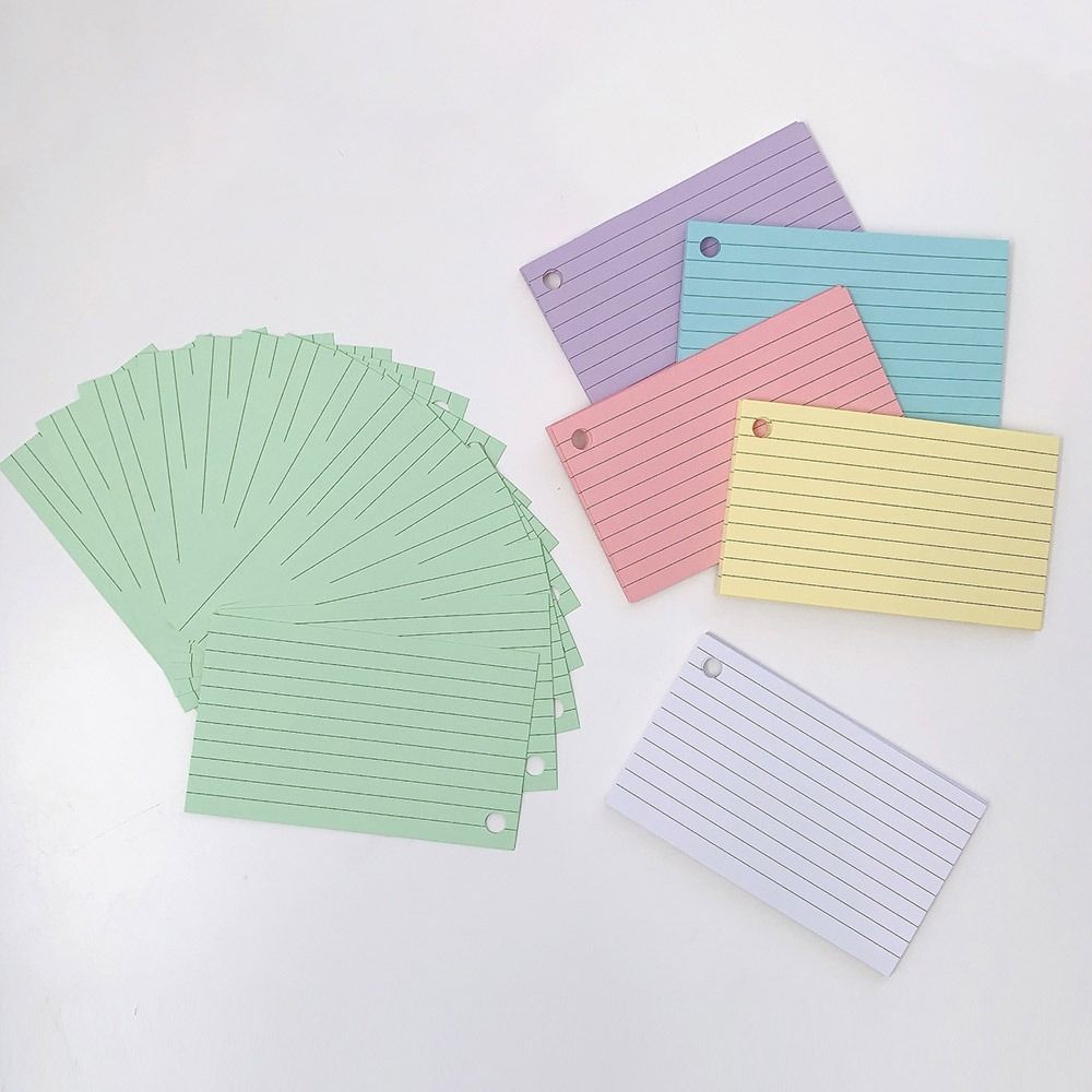 Portable Horizontal Line Binder Memo Book Loose-Leaf With Cover Flash Cards Double-sided Revision Cards Study