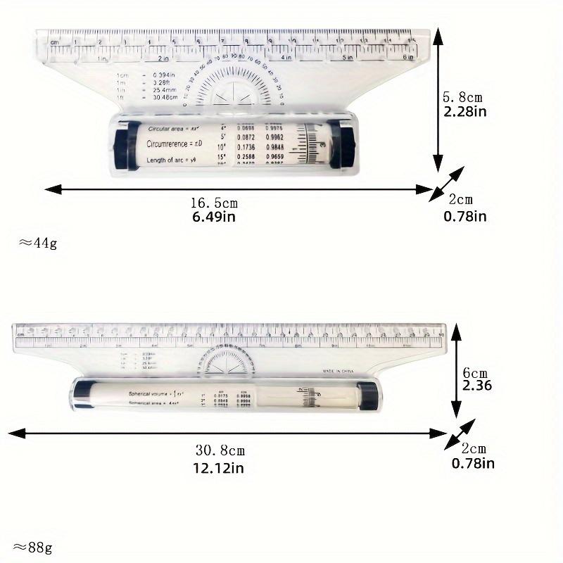 2 шт. Пластиковая линейка Роликовая линейка для рисования Параллельная Многофункциональная Линейка для рисования Дизайн Используется для измерений Черчения Школы Офисы