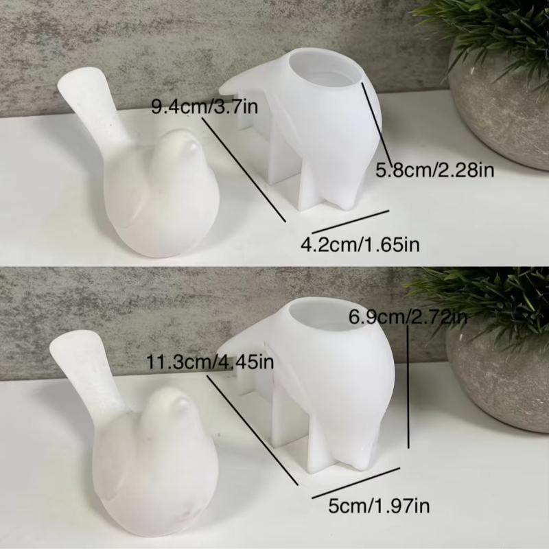2pcs Upgraded Bird Ornament Silicone Mold, Suitable for Diy Candles, Soap, Pottery, Plaster Crafts