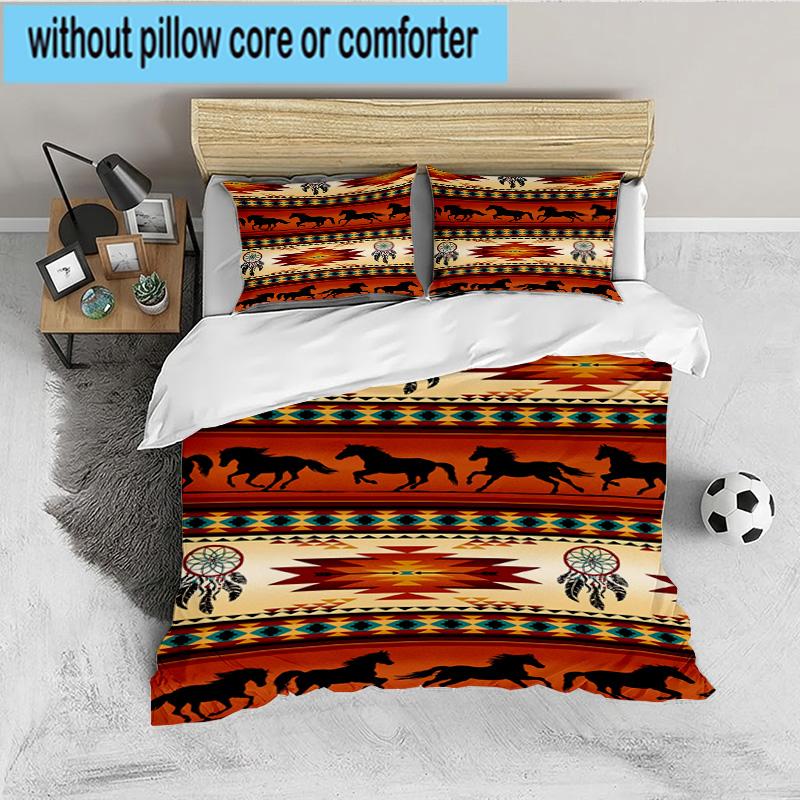 Native American Pattern 3PCS Bedding set,Ideal for 1pc Duvet Cover And 2pcs Pillowcases Perfect for Fan gift,Ideal for Bedroom, Dormitory