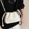 Korean Version Ins Chain Small Bag Women's 2025 New Foreign Style Pleated Hand Bucket Bag Commuter Shoulder Messenger Bag