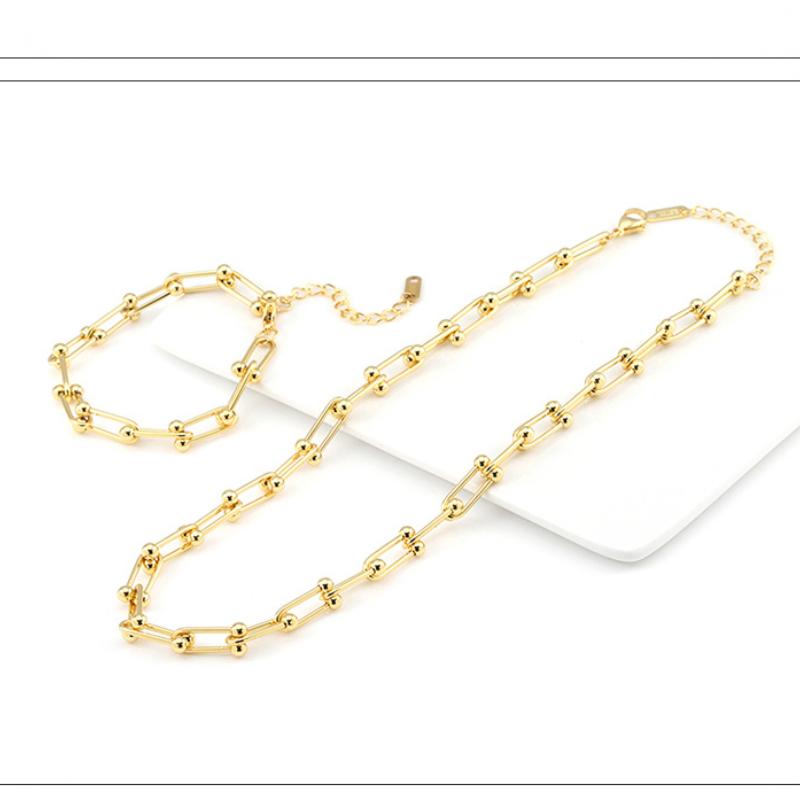 Women's U-shaped Bracelet Horseshoe Buckle Chain Necklace