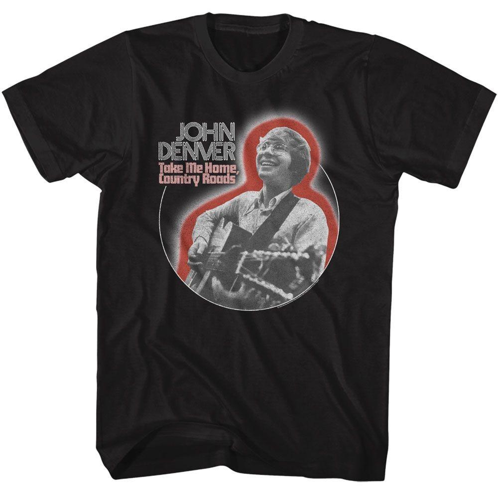 John Denver Playing Guitar Circle Music Shirt