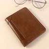 Genuine Leather Vintage Wallet Men With Coin Pocket Short Wallets Small Zipper Walet With Card Holders Man Purse
