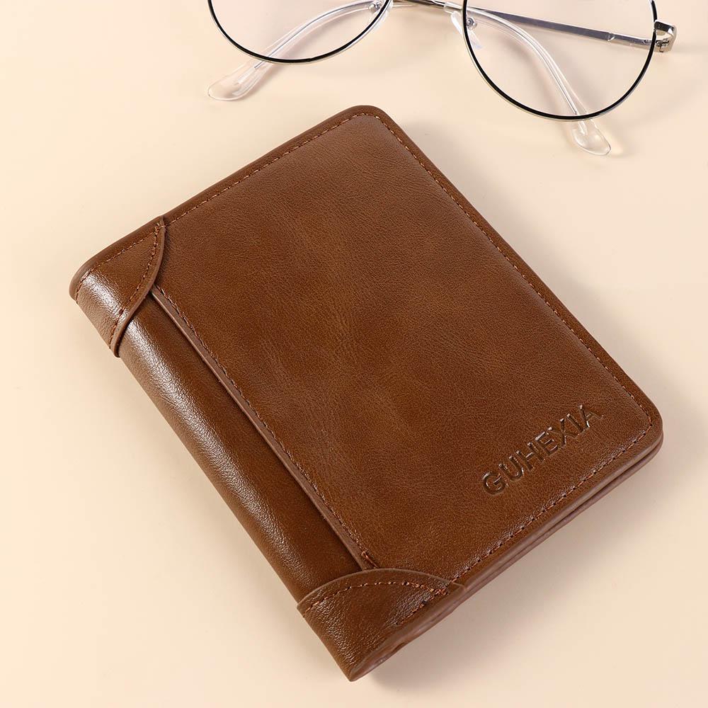 Genuine Leather Vintage Wallet Men With Coin Pocket Short Wallets Small Zipper Walet With Card Holders Man Purse