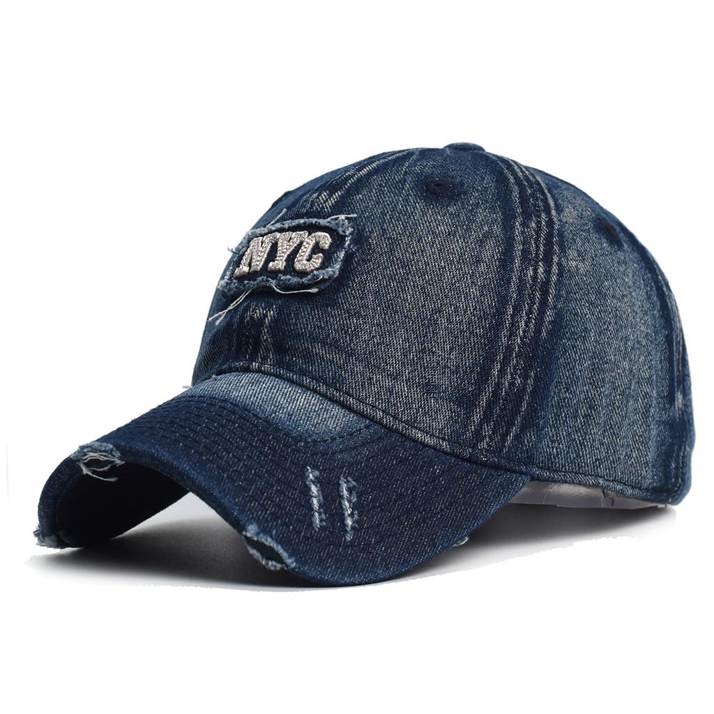 New NYC Denim Baseball Cap Men Women Embroidery Letter Jeans Snapback Hat Casquette Summer Sports USA Hip Hop Cap Gorras