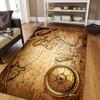 Ancient World Navigation Map Carpet for Living Room,Soft Flannel Rug for Bedroom ,Anti-Slip  BATHROOM Mat,  Baby Play Mat