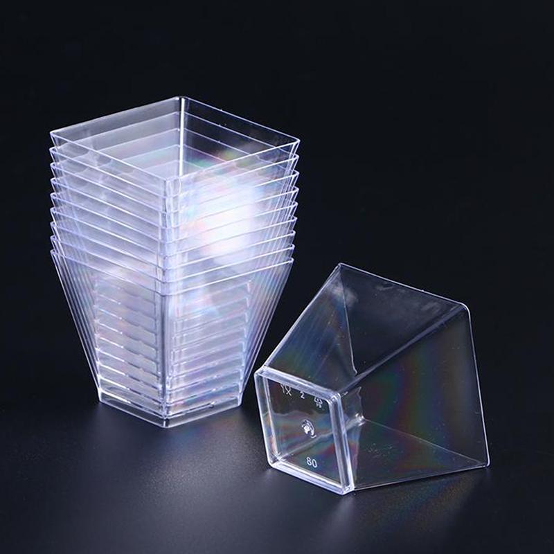 10 шт. Пластиковые стаканчики для десерта трапециевидной формы одноразовые контейнеры для торта и десерта