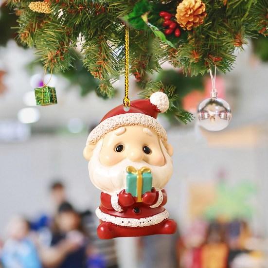 Рождественские подвесные украшения в виде животных 3D мультфильм Санта-елка Лось Медведь Собака Кошка Банни Овца Многоразовые рождественские елочные украшения Подвеска Праздничные принадлежности Подарок