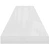 Floating Shelves Set of 2 High Gloss White 120 x 23.5 x 3.8 cm MDF