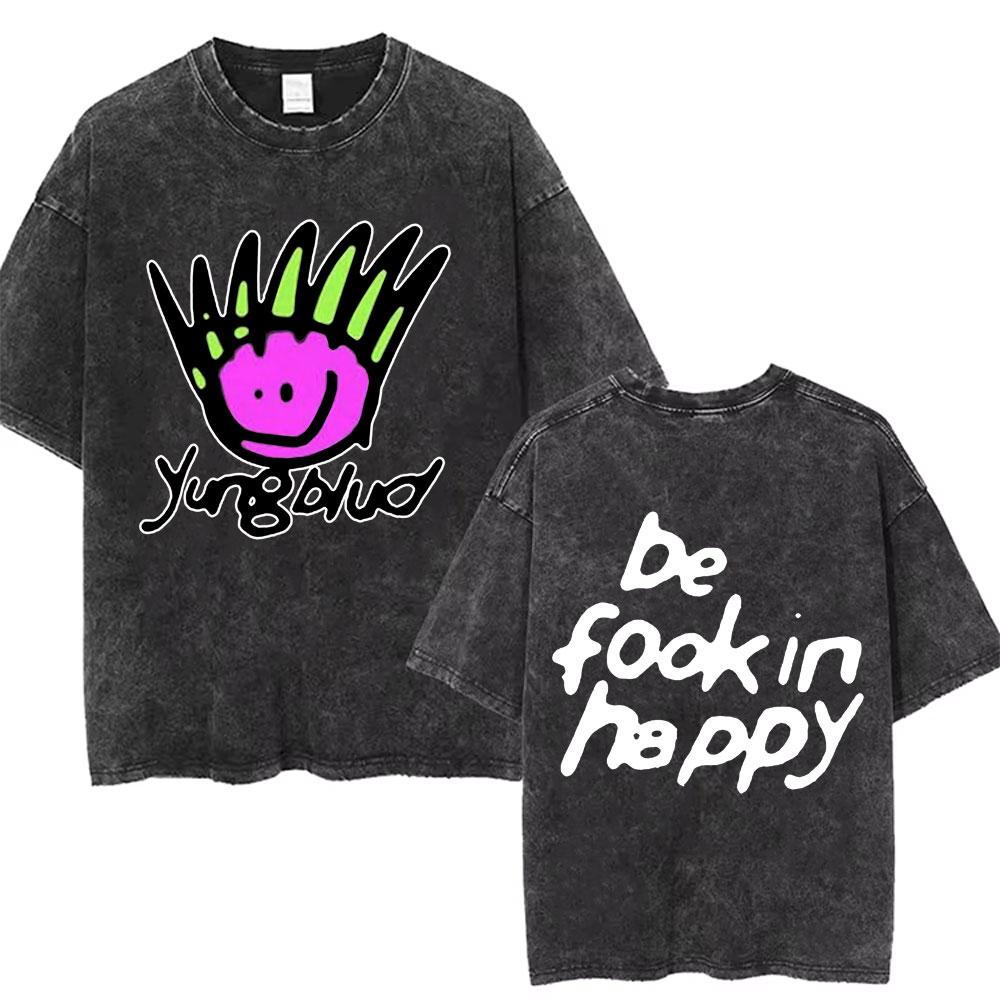 Washed Vintage Rock Singer Yungblud Tour Tshirt Men Women Retro Fashion T Shirt Male Casual Oversized Tshirts Streetwear