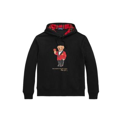 Polo SS24 Толстовка мужская с круглым капюшоном прямого кроя с принтом животных черная MNPOKNI16823378-001