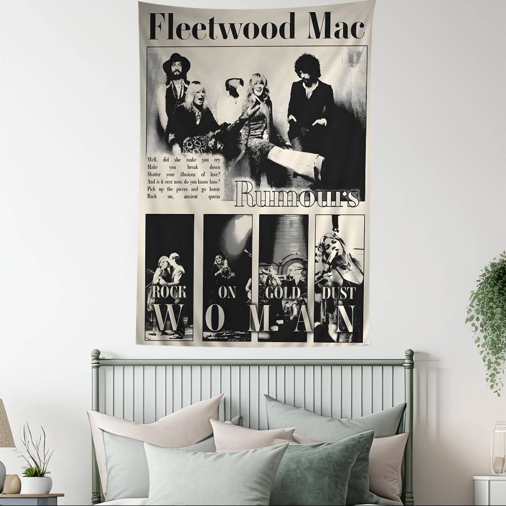 FFleetwood MMac Rock Band Printed Large Wall Tapestry Hanging Tarot Hippie Wall Rugs Dorm Art Home Decor