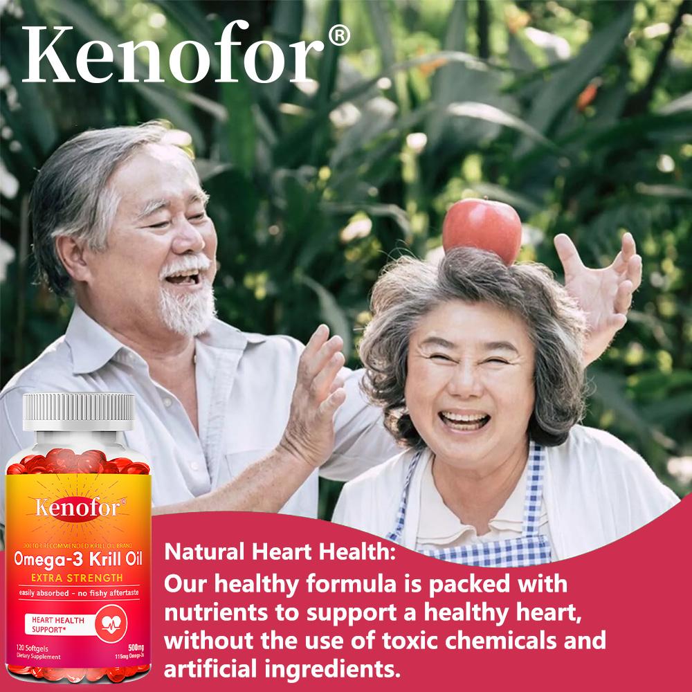 Extra Strength Omega-3 Krill Oil 5000mg Premium Heart Health Support, 120 Dietary Supplement Softgels