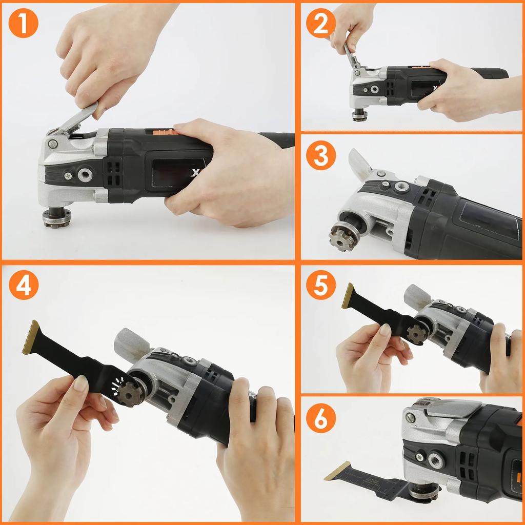 Комплект из 3/6 титановых осцилляторных пильных полотен, погружные режущие полотна для многофункциональных инструментов по металлу, дереву, гвоздям, шурупам, универсальные плоские режущие полотна