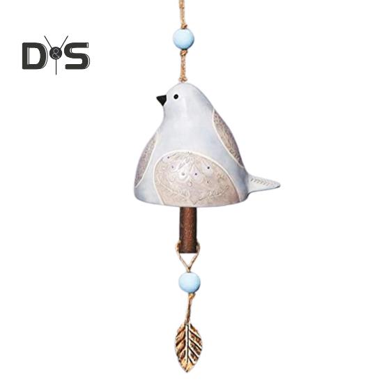 Bird Song Bell Hanging Decoration Spring Resin Bird Wind Chime Outdoor Garden Courtyard Colorful Bird Ornament Pendant Christmas Birthday Gift