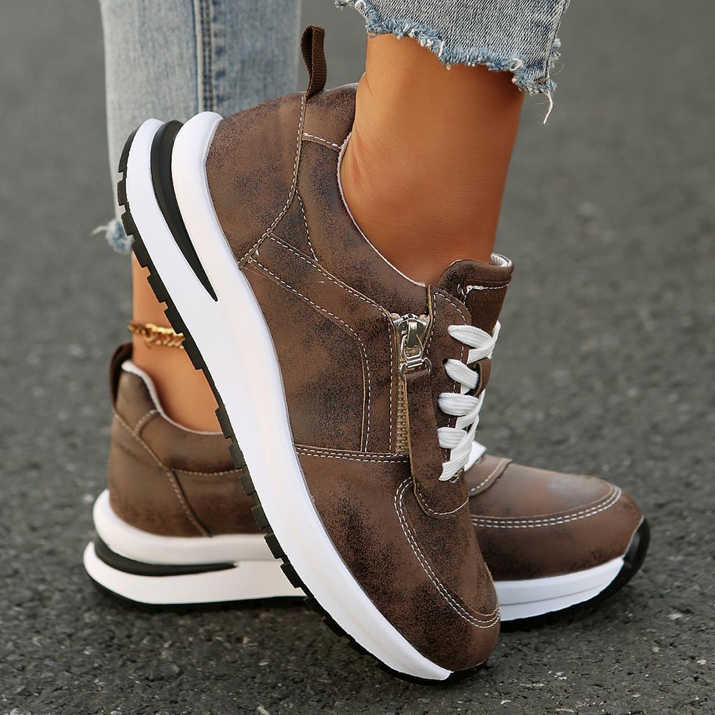 Women Sneakers Thick Soled Round Head Fashion Shoes Women Comfortable Breathable Casual Wear-resistant Sneakers  De Mujer