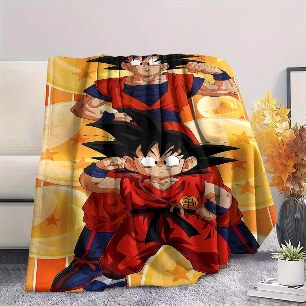 Фланелевое одеяло с принтом персонажей Dragon Ball, Высококачественное, Удобное для всех сезонов, Декор для дома, Тепло и уют, Идеально для рождественских подарков