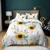 Пододеяльник с изображением подсолнуха, комплект постельного белья размера King, 3D, подсолнух, бабочка, природа, ботанические растения, новинка, полиэстер, одеяло, чехол