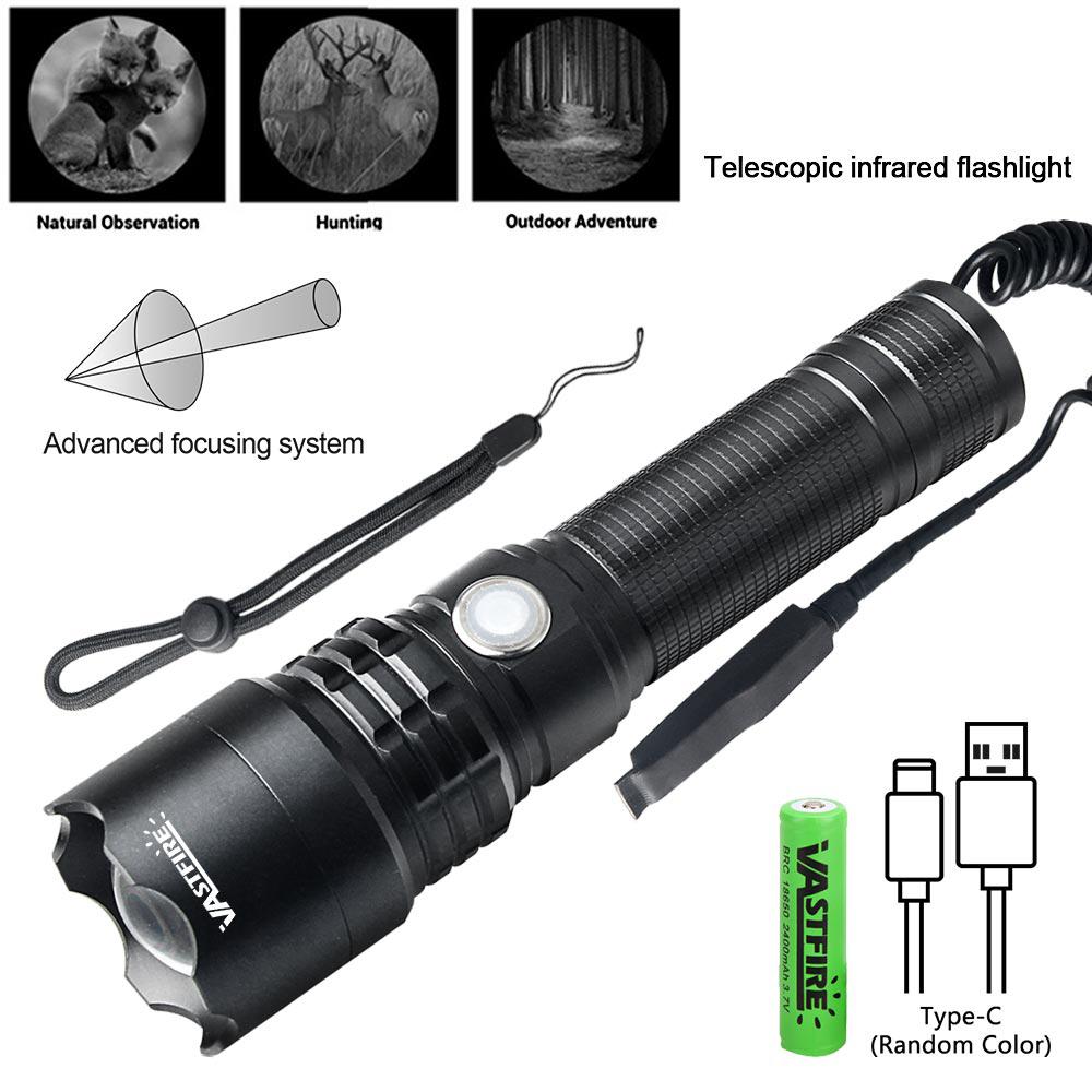 850nm/940nm IR Flashlight Torch 400 Yard Zoom Tactical LED Infrared Radiation Flashlight Lamp Night Vision Torch Hunting Lantern
