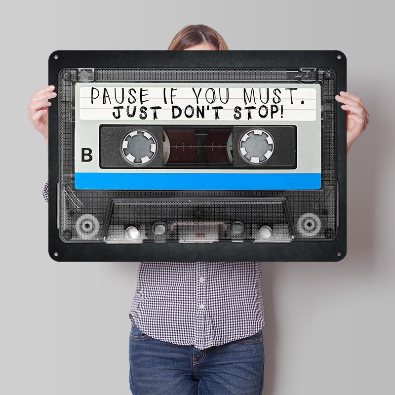 Audio Cassette With Motivational Quote D Texture Metal Poster Customized Wall Art Tin Sign Gift for Mancave Desk Decor Room