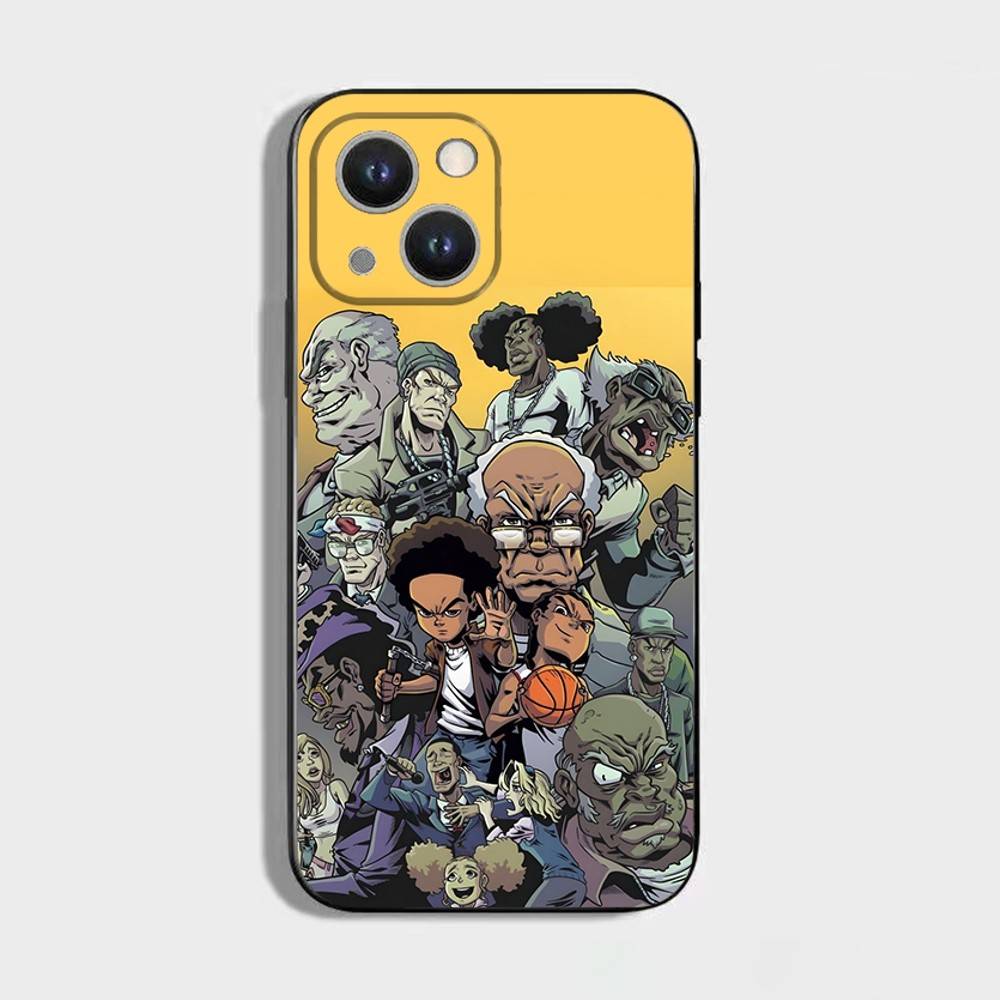 Cartoon The B-Boondocks Phone Case For iPhone 16,15,14,13,12,11 Plus,Pro Max,XS,X,XR,SE,Mini,8,7,Soft Silicone Black Cover