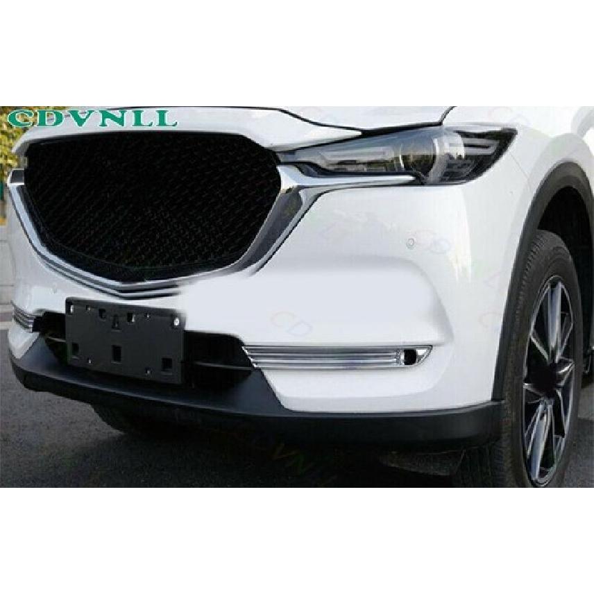 Для Mazda CX-5 2017-20 Хромированная серебристая накладка бампера передней противотуманной фары 2 шт.