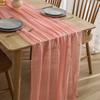 Cheesecloth Table Runner 80x300cm Boho Gauze Table Runner Rustic Solid Color Table Cloth for Wedding Party Bridal Shower Decoration