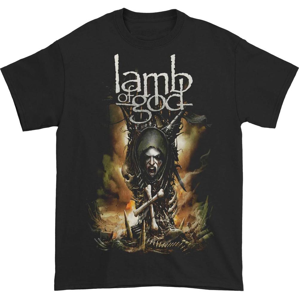 Lamb of God БАНД Черная 100% Хлопок Короткий рукав Размер S-4XL Футболка Унисекс Футболка