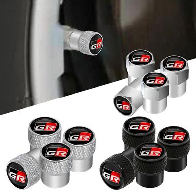 Стайлинг автомобиля, 4 шт., эмблема GR, значок, металлическое колесо автомобиля, колпачки воздушного клапана для шин, крышка штока для Corolla Camry Yaris Prius Rav4, декор