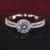 New Temperament Round Cubic Zirconia Wedding Rings for Women Exquisite Female Finger Accessories Party Jewelry
