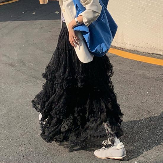 Женская юбка-торт, эластичная, с высокой талией, асимметричная, жаккардовая, фатиновая юбка, однотонная